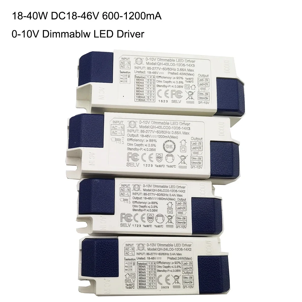 0-10V Dimmable LED Driver 18W 24W 28W 30W 35W 40W Lighting Transformers 300mA 600mA 700mA 800mA 900mA 1000mA 1200mA Power Supply