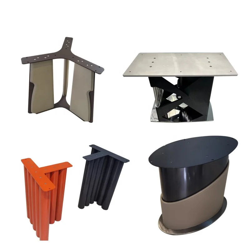 304 stainless steel wooden splicing table legs Latest table leg bracket Designer solid wood dining table furniture base part