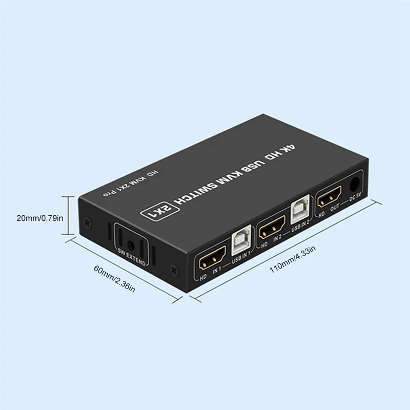 -مفتاح USB KVM متوافق مع 3 منافذ -شاشة مشاركة وحدة التحكم المكتبية المتوافقة 4K 60HZ