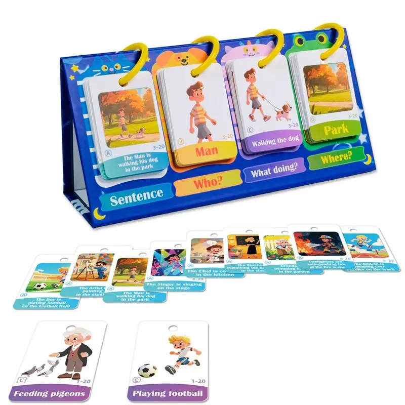 QWE-Educational Learning Tools 80 Sentence Building Games, Vocabulary And Grammar Practice Activities Phonics Learning Supplies