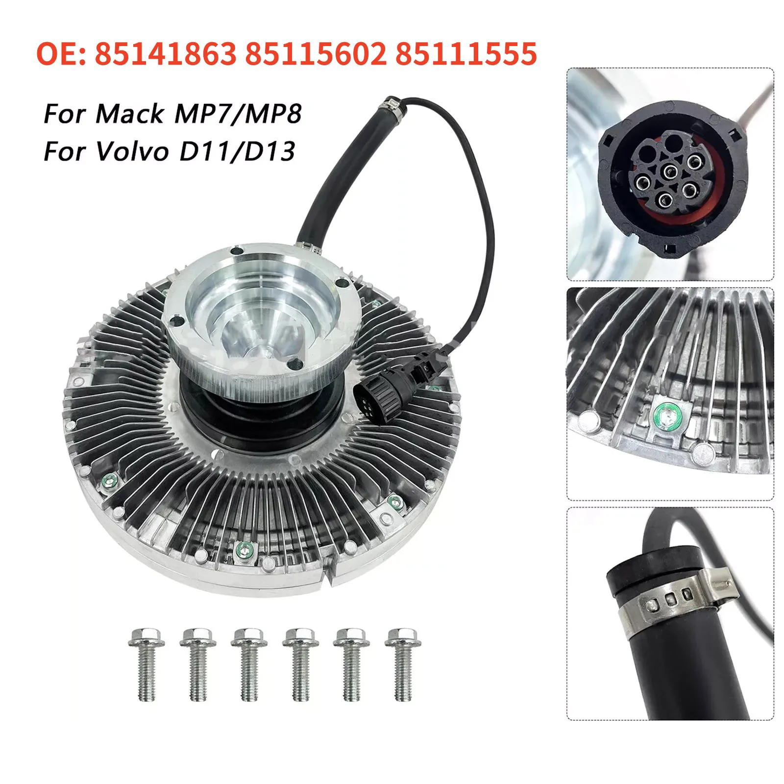 1 juego 85141863 85115602   Para embrague de ventilador de coche Mack MP7/MP8 para Volvo D11/D13 85111555   Piezas de reparación de repuesto de accesorios para automóviles
