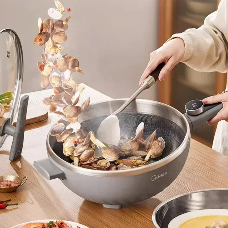 Household multifunctional non-stick electric frying pan new large capacity steaming electric frying pan