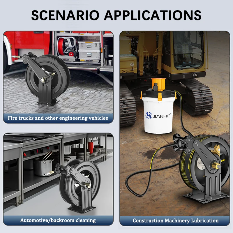 Carretel de mangueira tlf 1/2 1/4 3/4 1 polegada limpador de alta pressão retrátil auto carro combustível graxa lavadora carretel de mangueira de ar