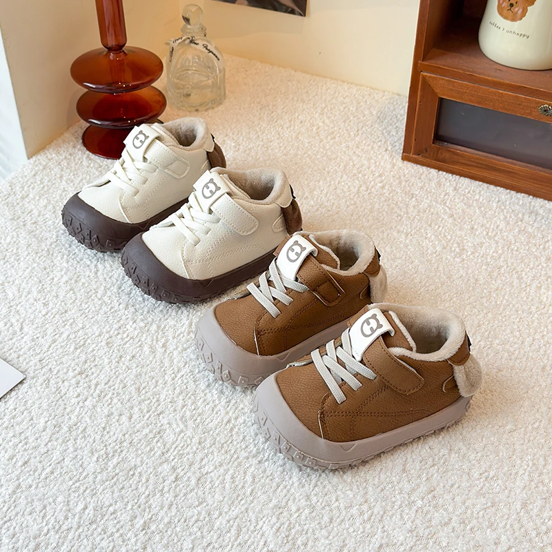 

Children Running Shoes Suede Warm Soft Bottom Kids Sports Shoes Handsome 2025 Winter New Boys Girls Casual Shoes Trendy Comfort