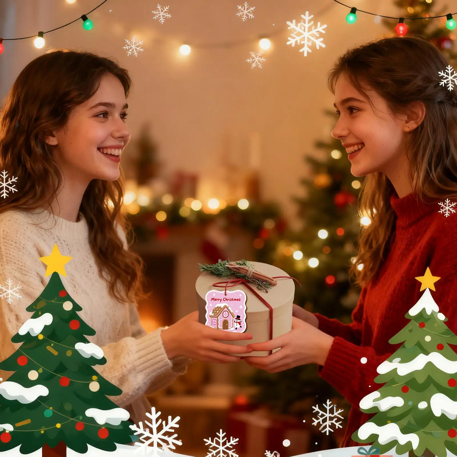Etichette di buon Natale 30 pezzi Decorazioni per carte Etichette in legno con corda e fori per la lavorazione natalizia Compleanno Festa di Halloween