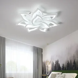 Northern Europe Designer LED Petal Chandelier Living Room Bedroom Ceiling High-end Home Decoration Lighting Remote Control