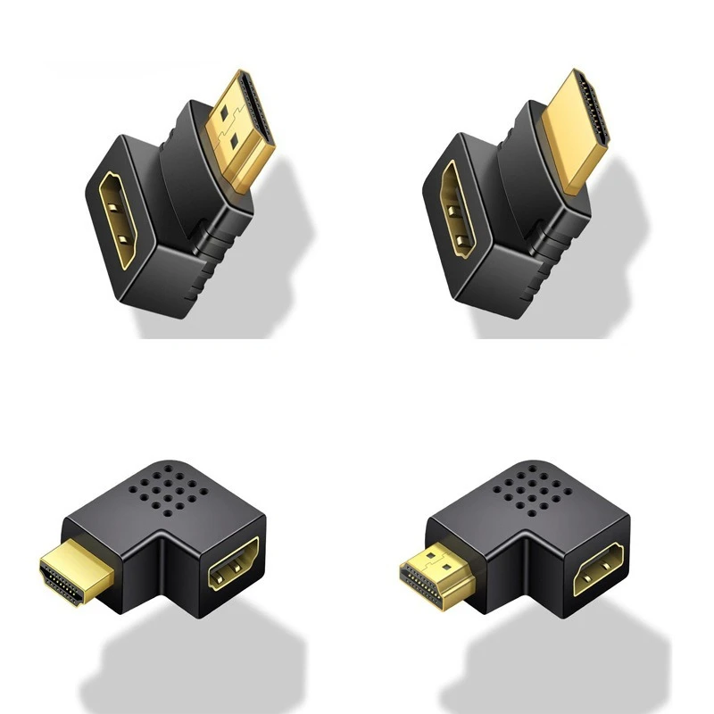 2pcHDMI adapter male-to-female, left and right elbows for high-definition cable, 90-degree hdmi male-to-female turning interface