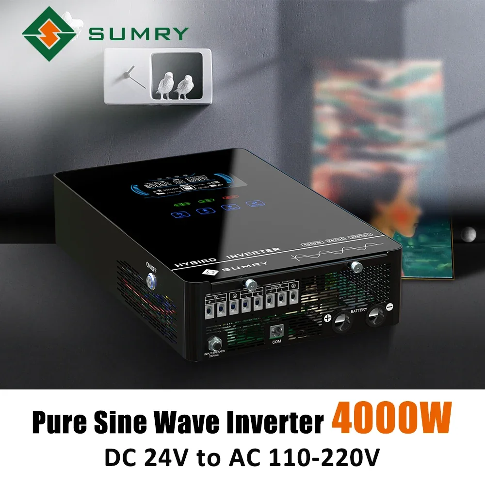 SUMRY 4KW 6KW 120V خارج الشبكة الشمسية العاكس 24V 140A 5600W MPPT شاحن نقية شرط لموجة المنزل العاكس 6.25 بوصة شاشة الكريستال السائل #6