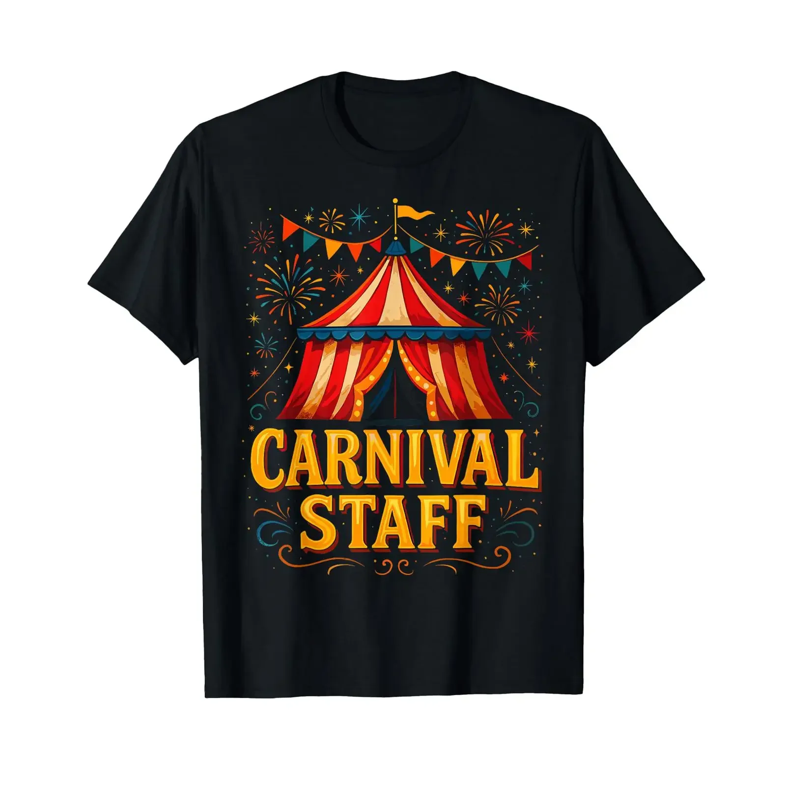 Funny Circus Staff Matching Carnival T Shirt vintage Washed Casual Versatile Unisex graphic Stretched Top For Everyday Wear