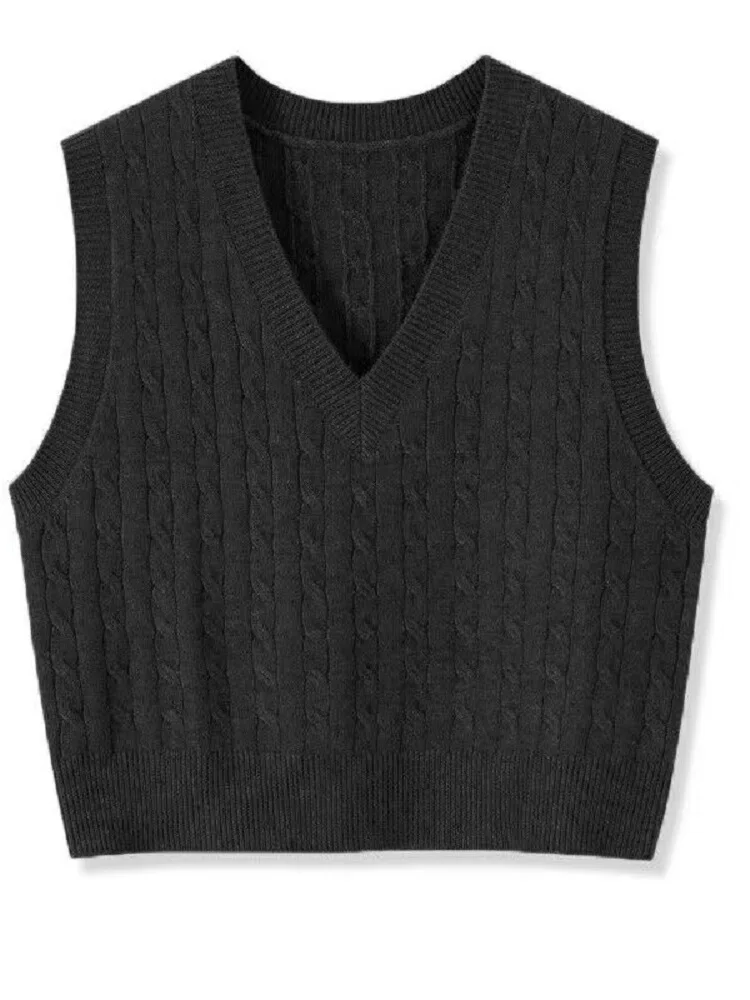 

Women's Knitted Twisted Vest Top Outerwear ort Sle Layered Clothing Sweater European Faion Brand Ladies' Commute