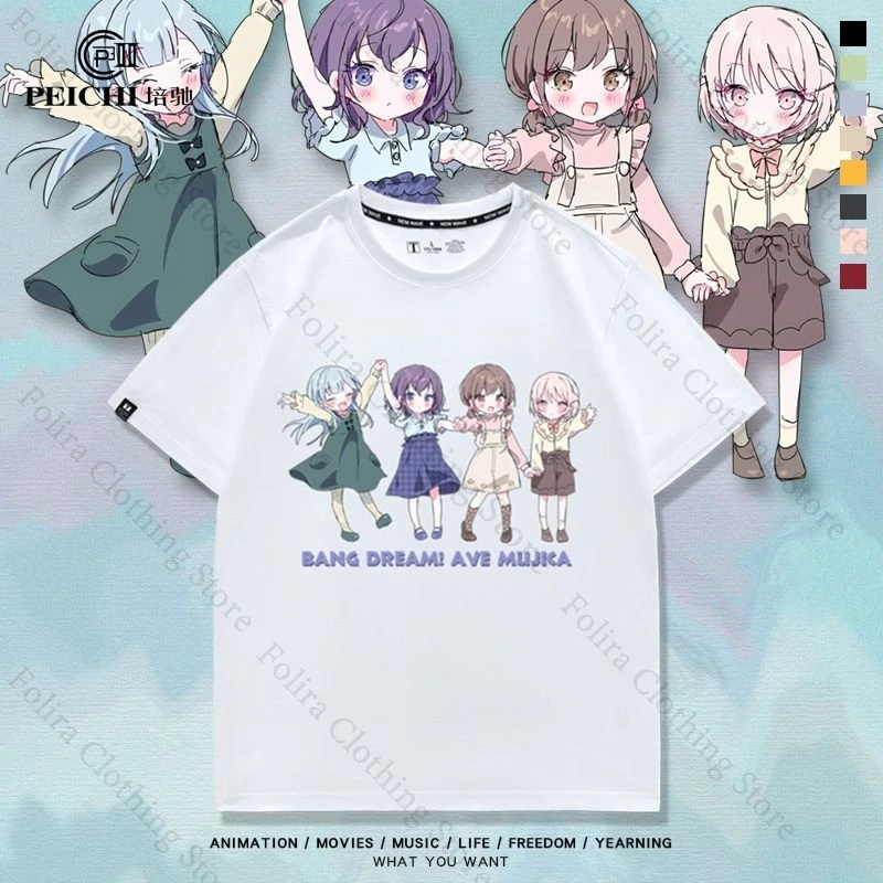 

Anime BanG Dream! Ave Mujica Print T-shirt Cotton Summer Tops Daily T Shirts Women Short Sleeve Tee Daily Clothing