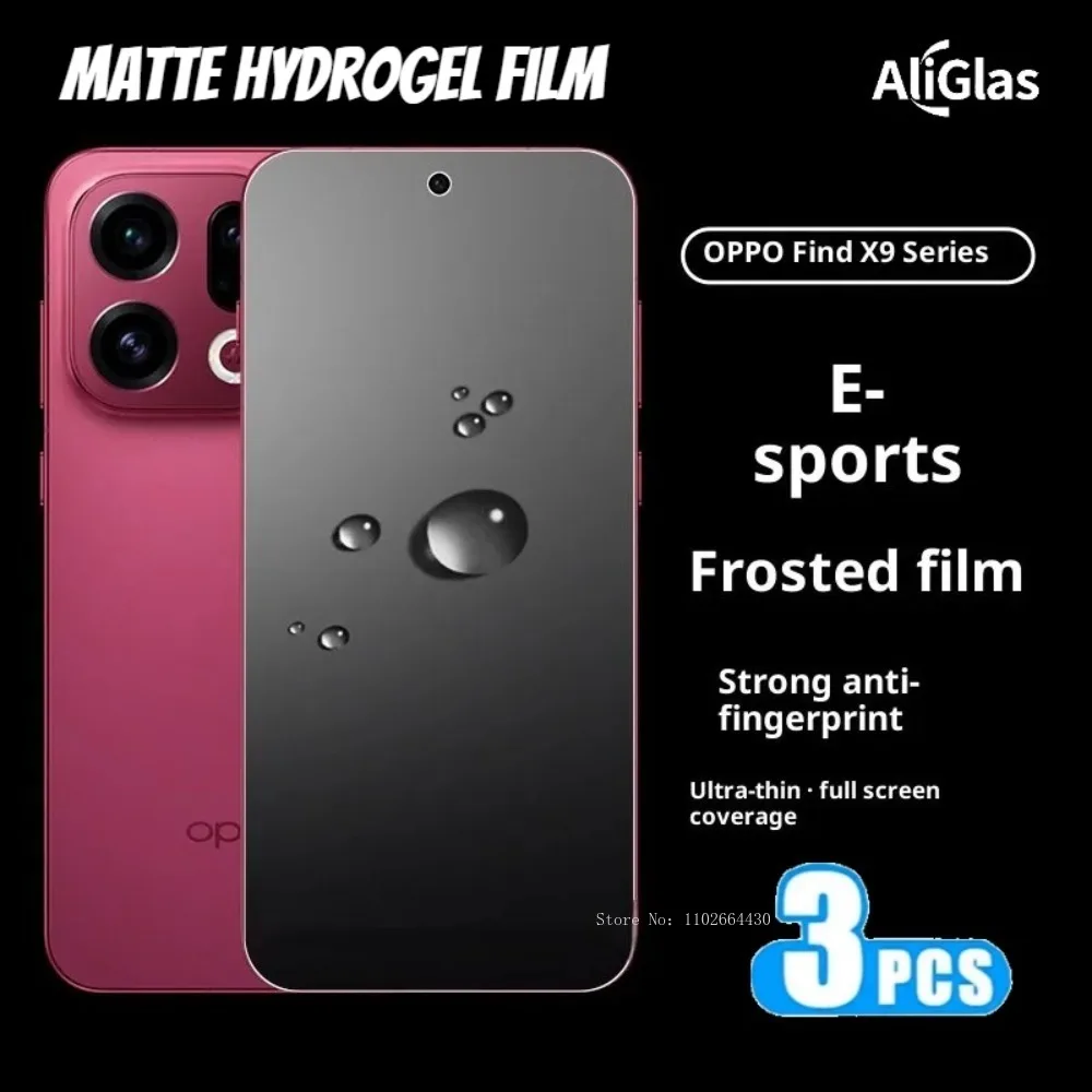 Film Hydrogel mat � couverture compl�te, 3 pi�ces, pour Oppo Find X9 Pro X9 Plus, protecteur d'�cran souple et transparent, Film TPU sans verre anti-empreintes digitales