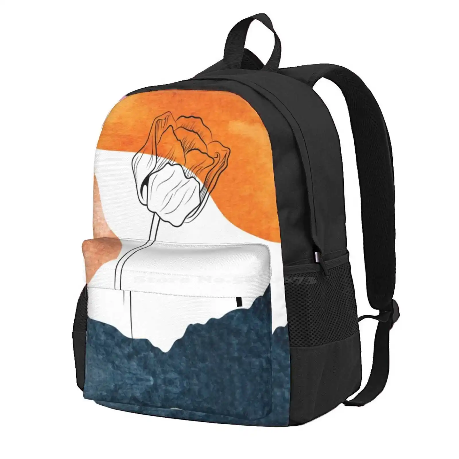 

Оранжевый темно-синий и персиковый розовый акварель абстрактные формы с черной линией искусство Тюльпан Цветок цифровой дизайн иллюстрация Лидер продаж