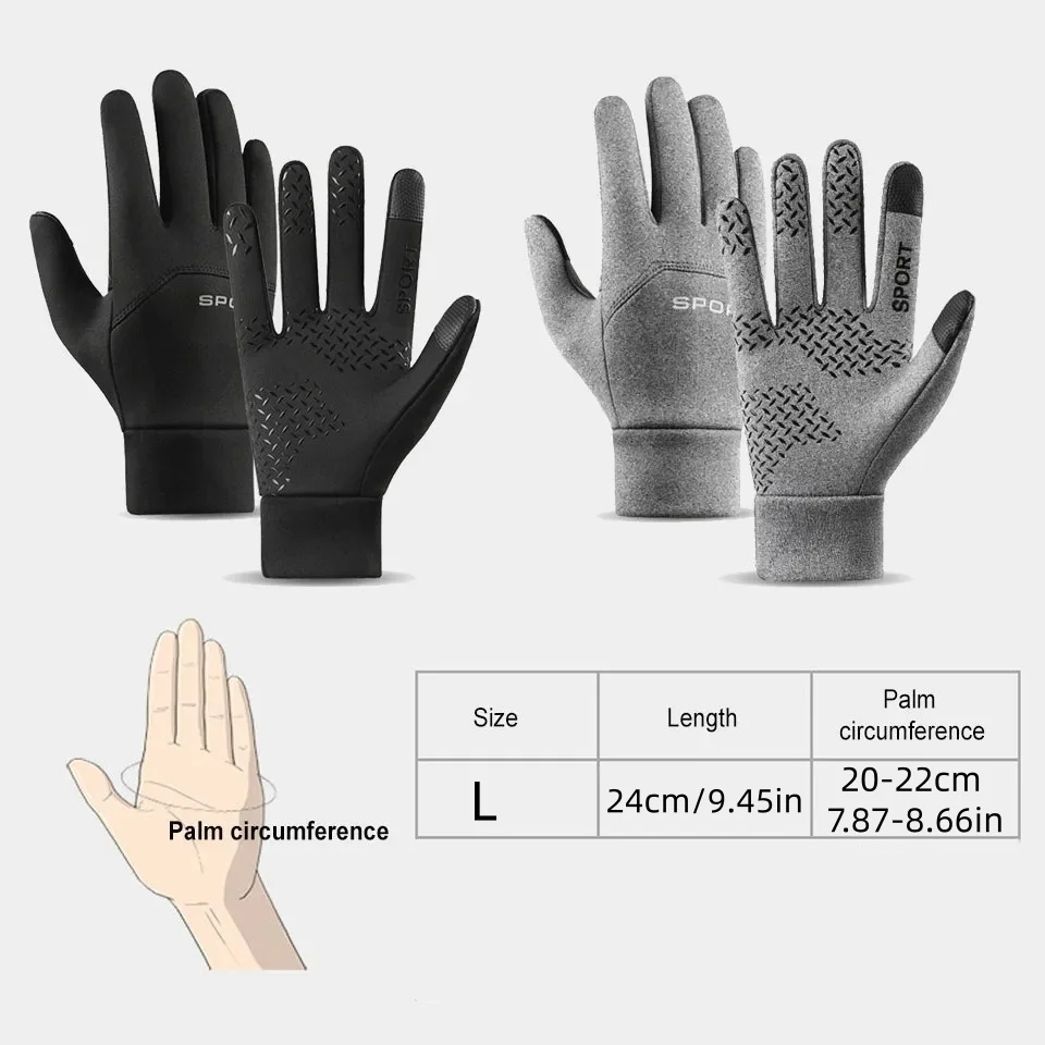Thermal Touchscreen Gloves with Two-Finger Opening, Windproof Non-Slip Winter Gloves for Fishing, Cycling & Driving