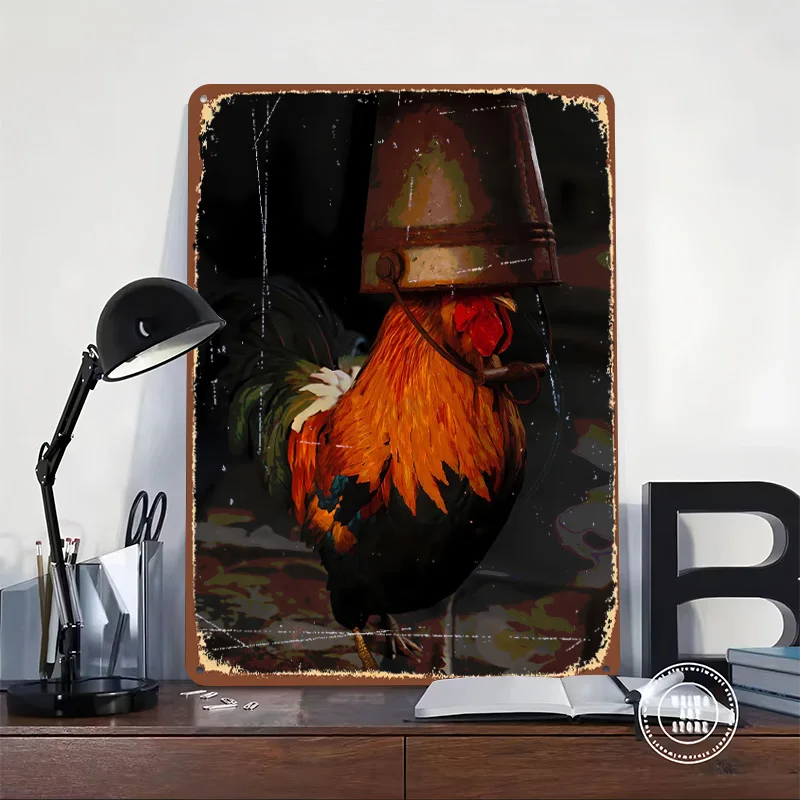 Arc Raiders Chicken Rooster Printed Poster Customized Wall Art Retro Vintage Metal Tin Signs for Home Wand Deko Bathroom Decor