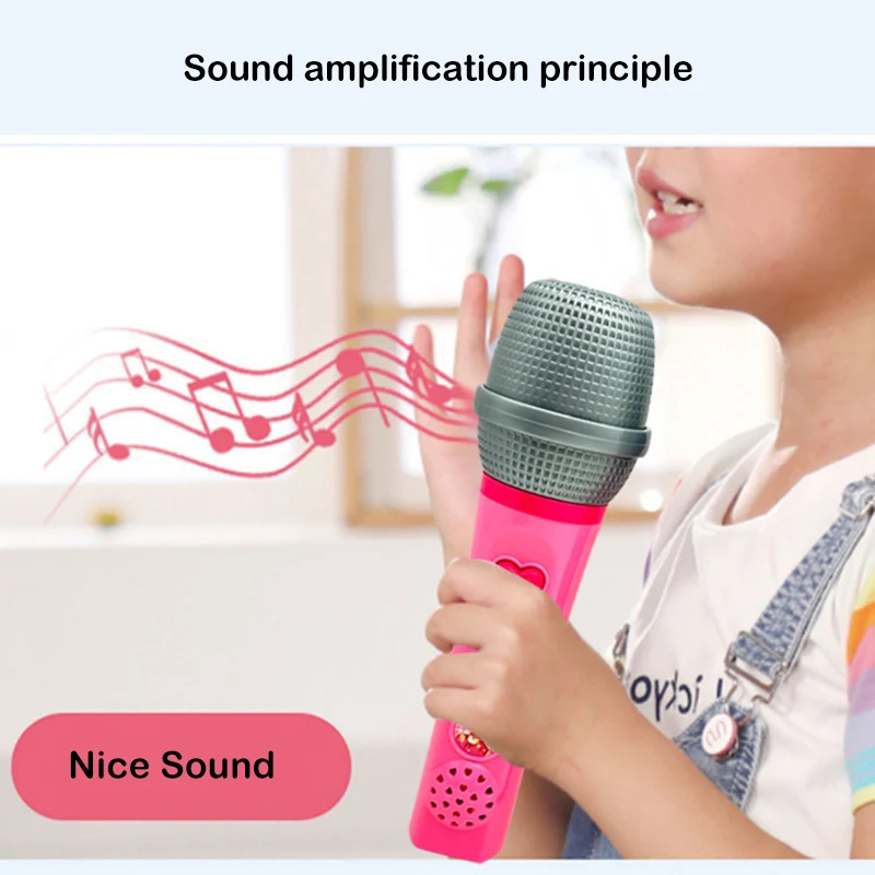 Kids Cartoon Simulated Singing Amplified Microphone Toys Small Host Fake Plastic Microphone Children\'s Puzzle Singing Toys