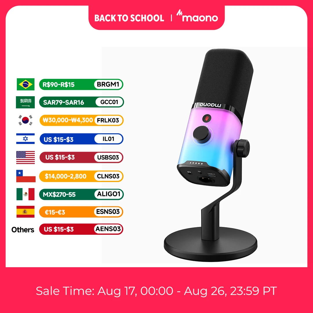 MAONO-Microphone de jeu dynamique PD100X, USB, XLR, logiciel EQ, RVB, muet, prise téléphonique de sauna, micro pour jou…
