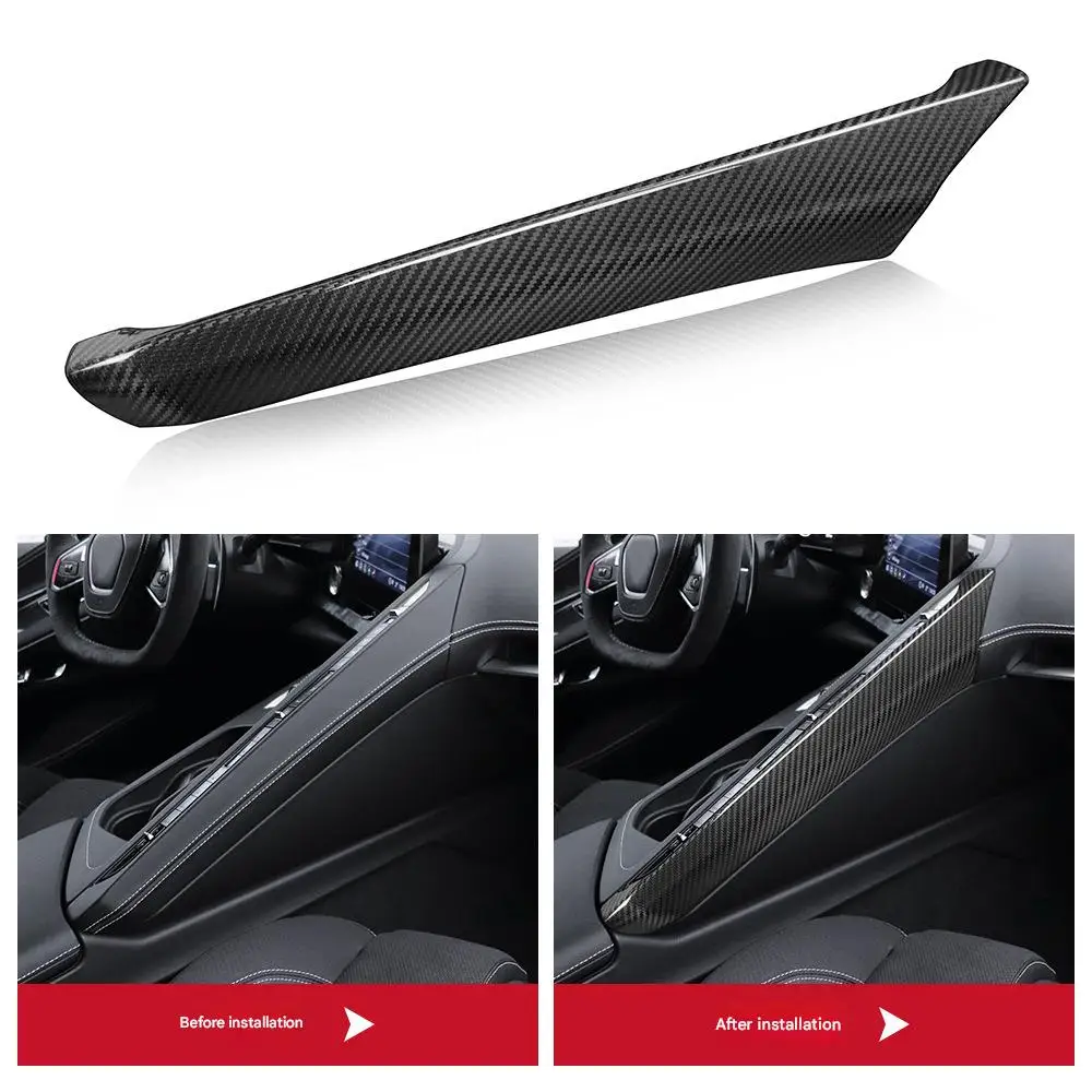 

For Corvette C8 2020-2025 Car Dashboard Console Gear Shift Panel Cover Trim Carbon Fiber Interior Trim Cover Accessories