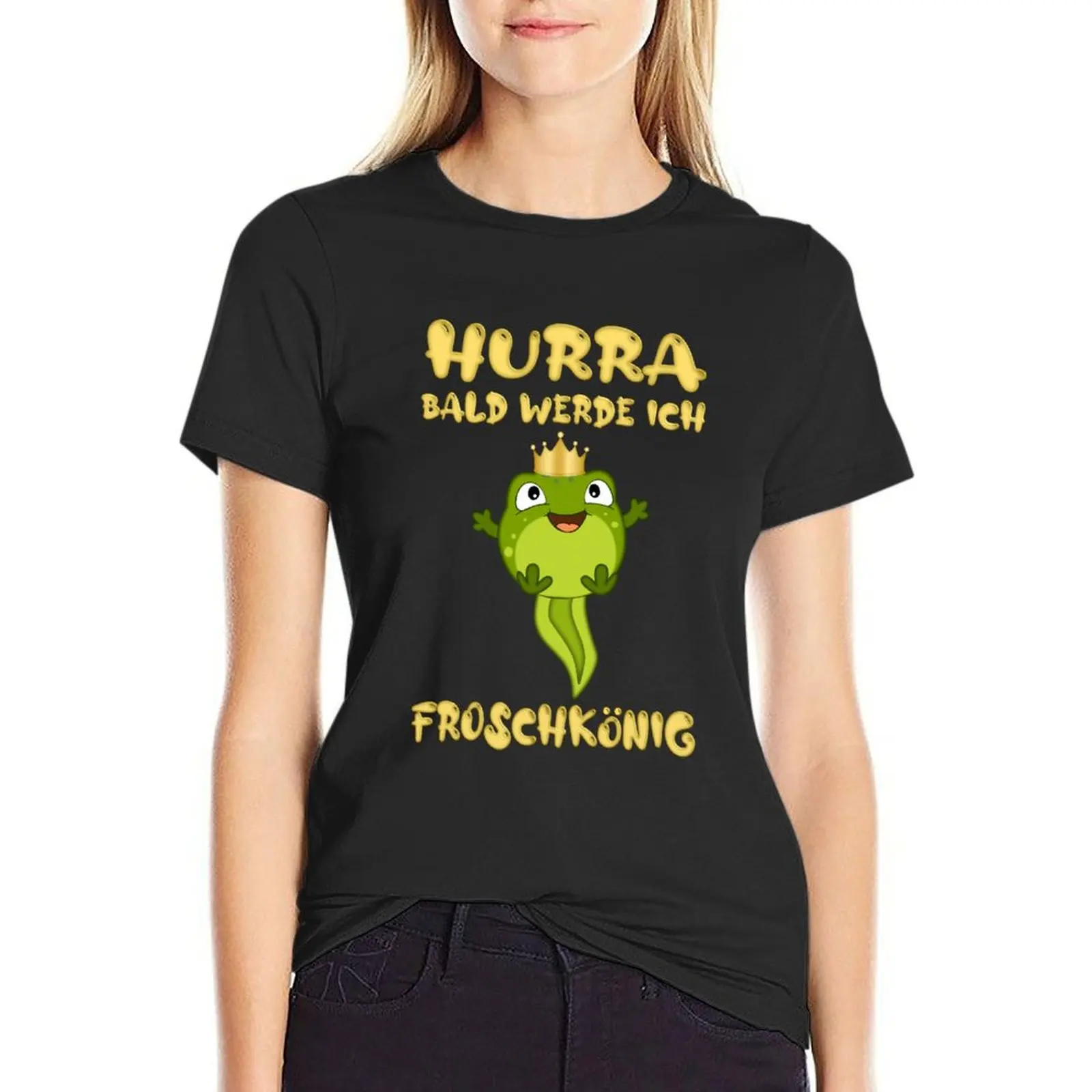 Hooray, soon I'll be the frog prince T-Shirt funnys quick-drying customizeds hippie clothes Womens graphic t shirts