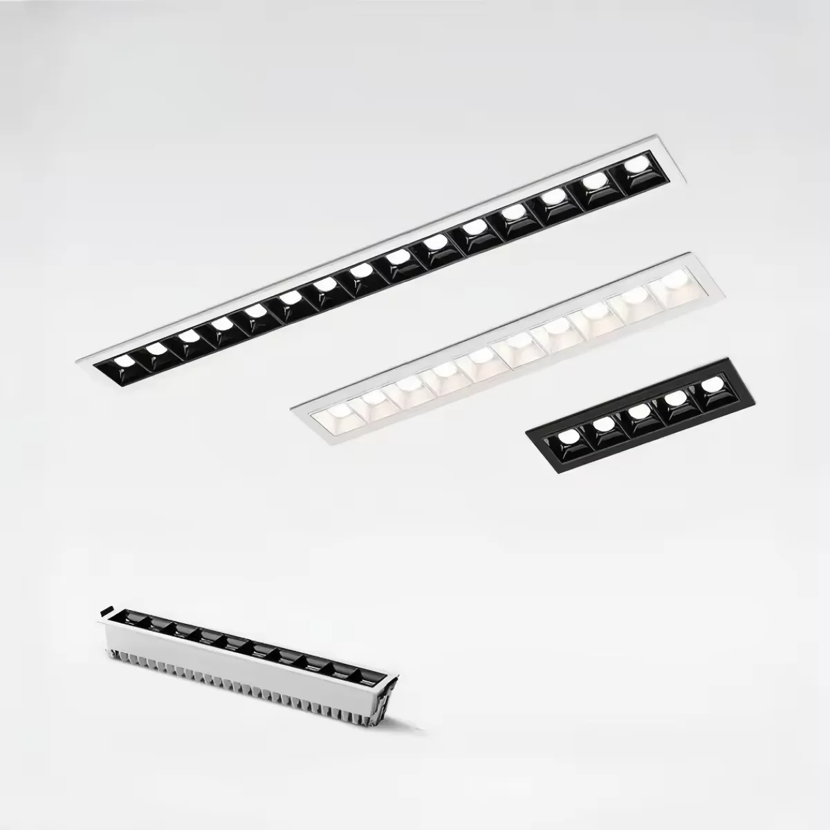 Dimmable Recessed Square Led Ceiling Grille Light 10W 20W 30W AC110V 220V Led Linear Light COB Spot Lamp Down Light