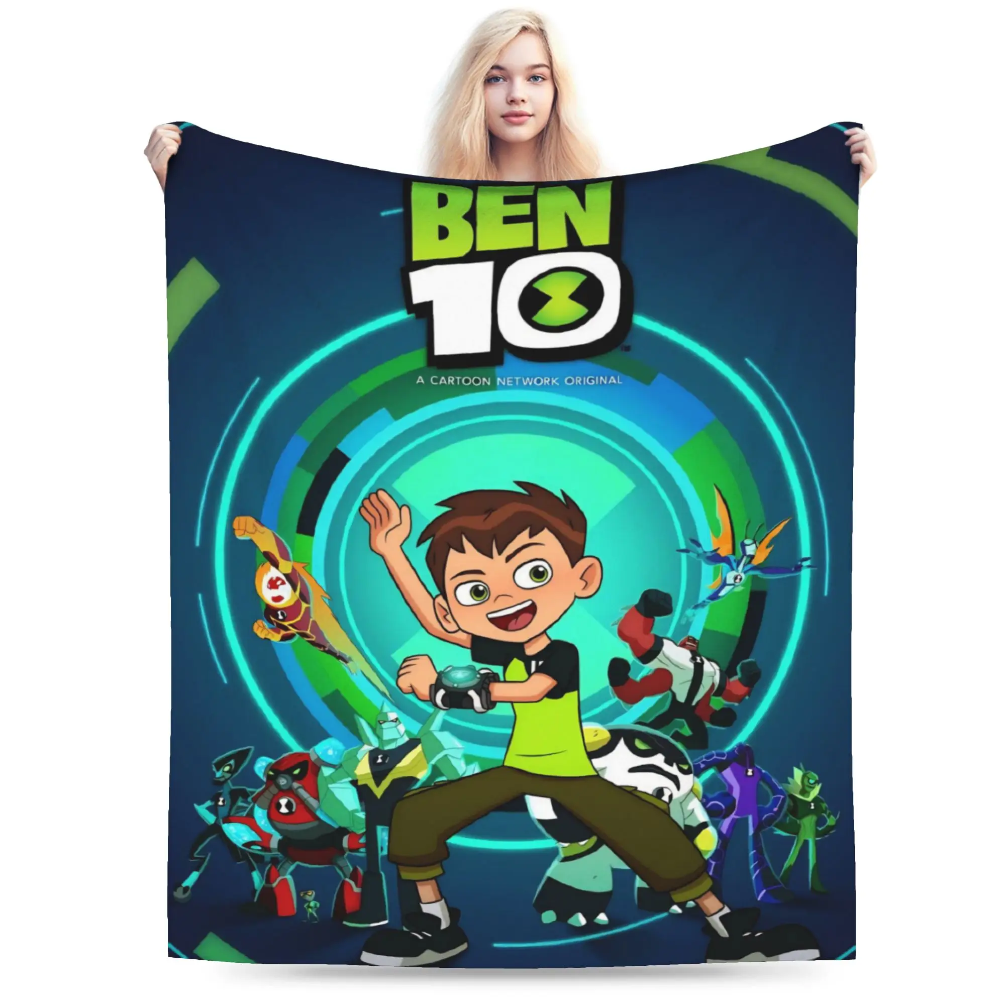 Ben 10 Anime Blanket Super Soft Cozy  Throw Blankets for Couch 50x60 Inch Multi-size Rug Piece