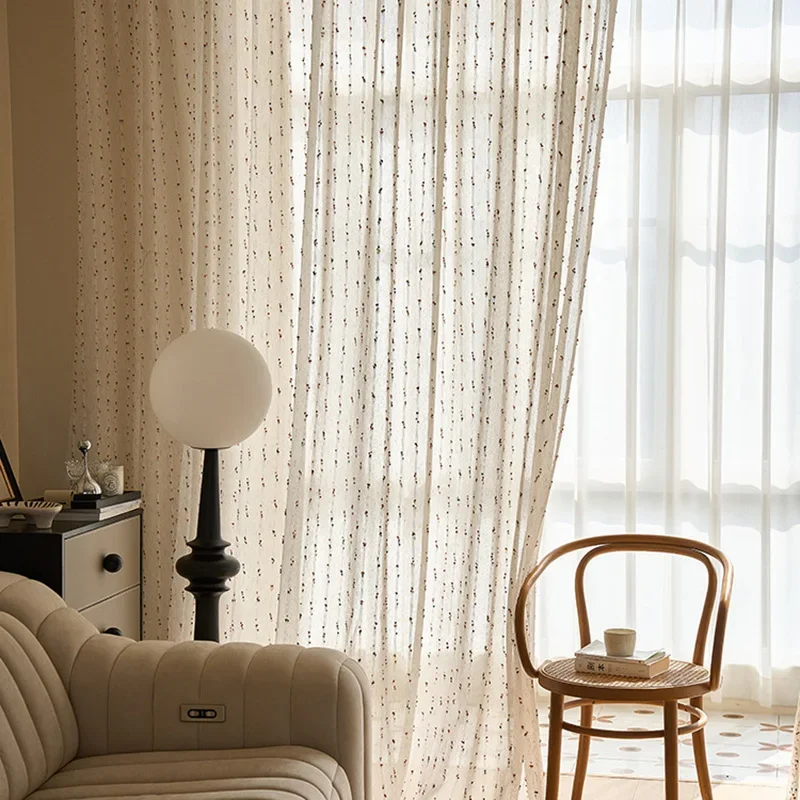 Tulle Curtains for Living Room Window Curtain Sheer for Children's Room Embroidery Voile in The Nursery Elegant Drapes