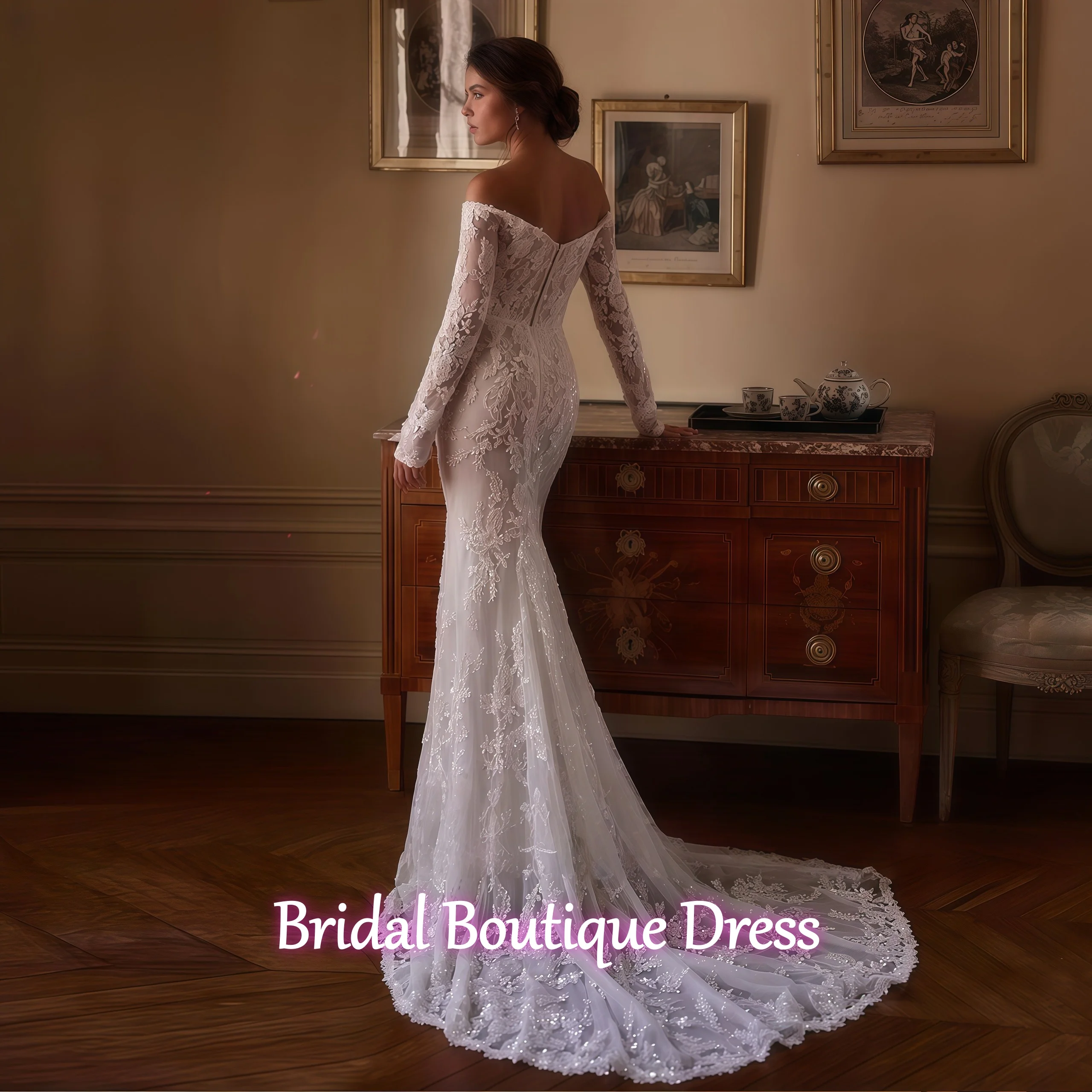 Robes De mariée sirène Sexy pour femmes chérie robe De Novia dentelle perlée paillettes paillettes sur mesure robes De mariée