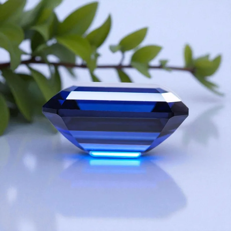 

Emerald Cut Lab Grown Sapphire Royal Blue Color Loose Gemstone For DIY Jewelry Making Selectable AGL Certificate