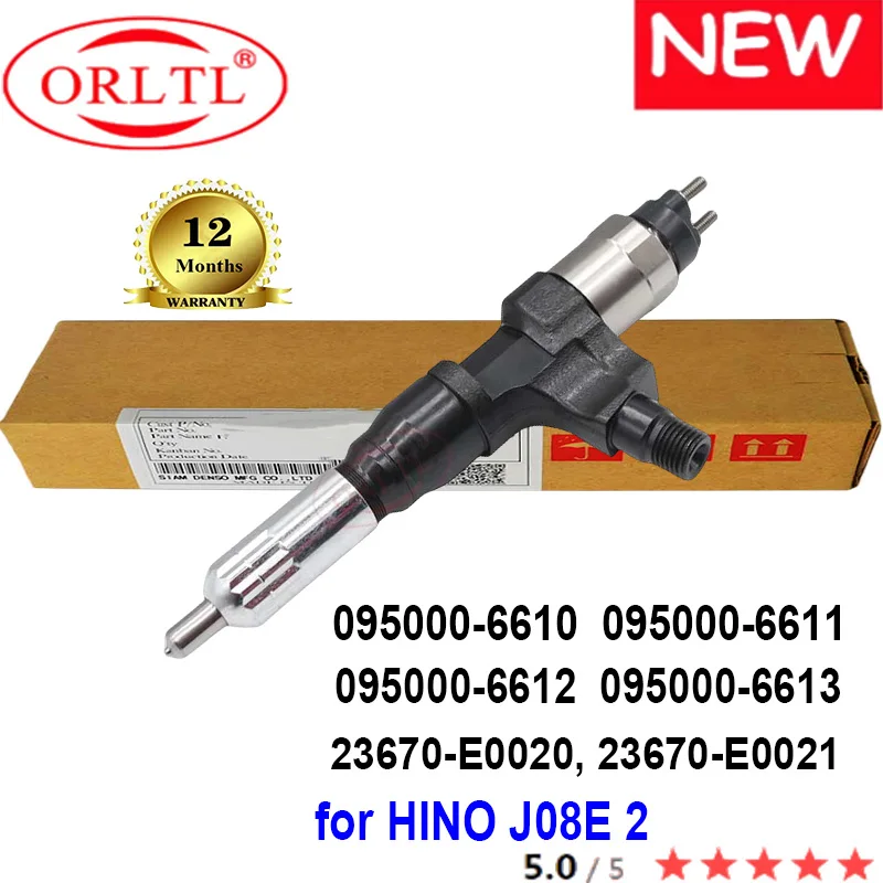 

ORLTL NEW 095000-6610 23670-E0020 23670-E0021 Diesel Fuel Injector 095000-6611 095000-6612 095000-6613 for for HINO J08E 2