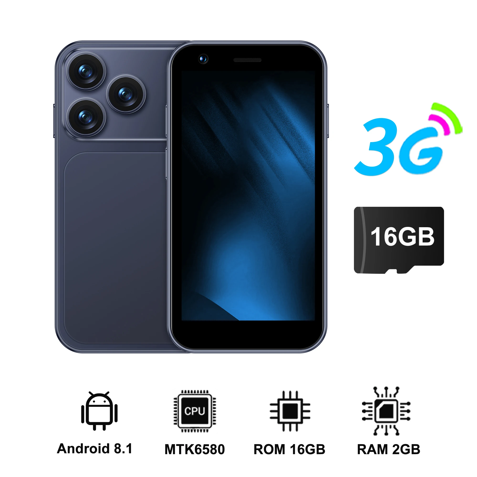 SERVO 18SE mini-smartphone Android 8.1 3G WCDMA Dual SIM Standby 3,0-inch scherm 2 GB RAM + 16 GB Play Store mobiele telefoons