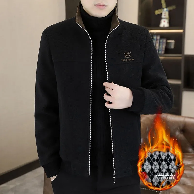 

Новая мужская вязаная куртка-свитер из тонкого ПУ-материала Cleanfit Sle для зимы, повседневная, приталенного кроя