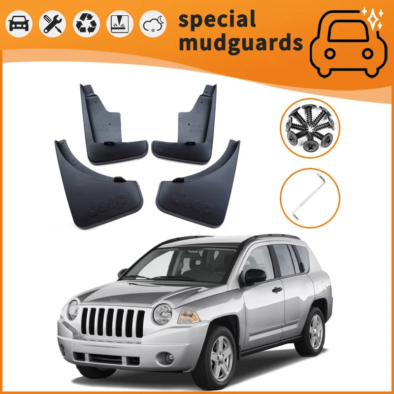 

For the 07-20 Jeep Compass Compass Mudguards Fender Mudflaps Front Rear Flares Splash Guards Cover Car Accessorie