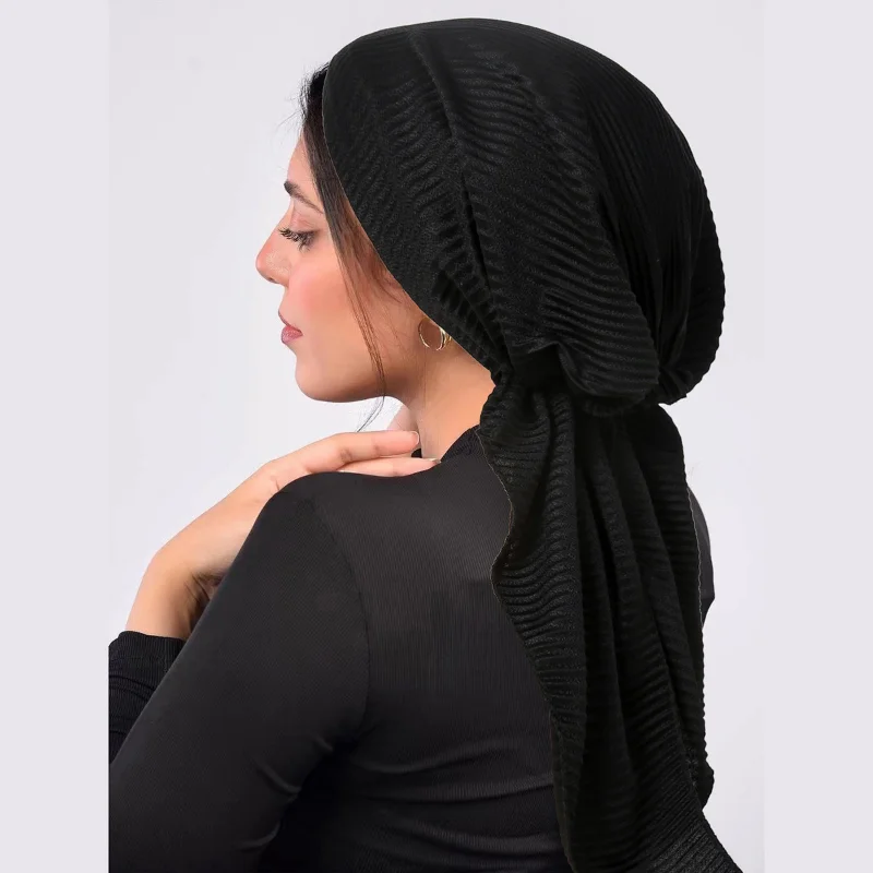 KepaHoo Women Hijab Caps Long Tail Muslim Instant Turban Bonnet Ready To Wear HIjabs Headwrap Islamic Clothing Accessories