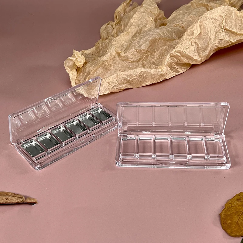 【1Pc 6 Grids Blusher Cosmetics Case Holder Refillable Makeup Palette Empty Eyeshadow Dish DIY Tool Facelift Plate For Organizing