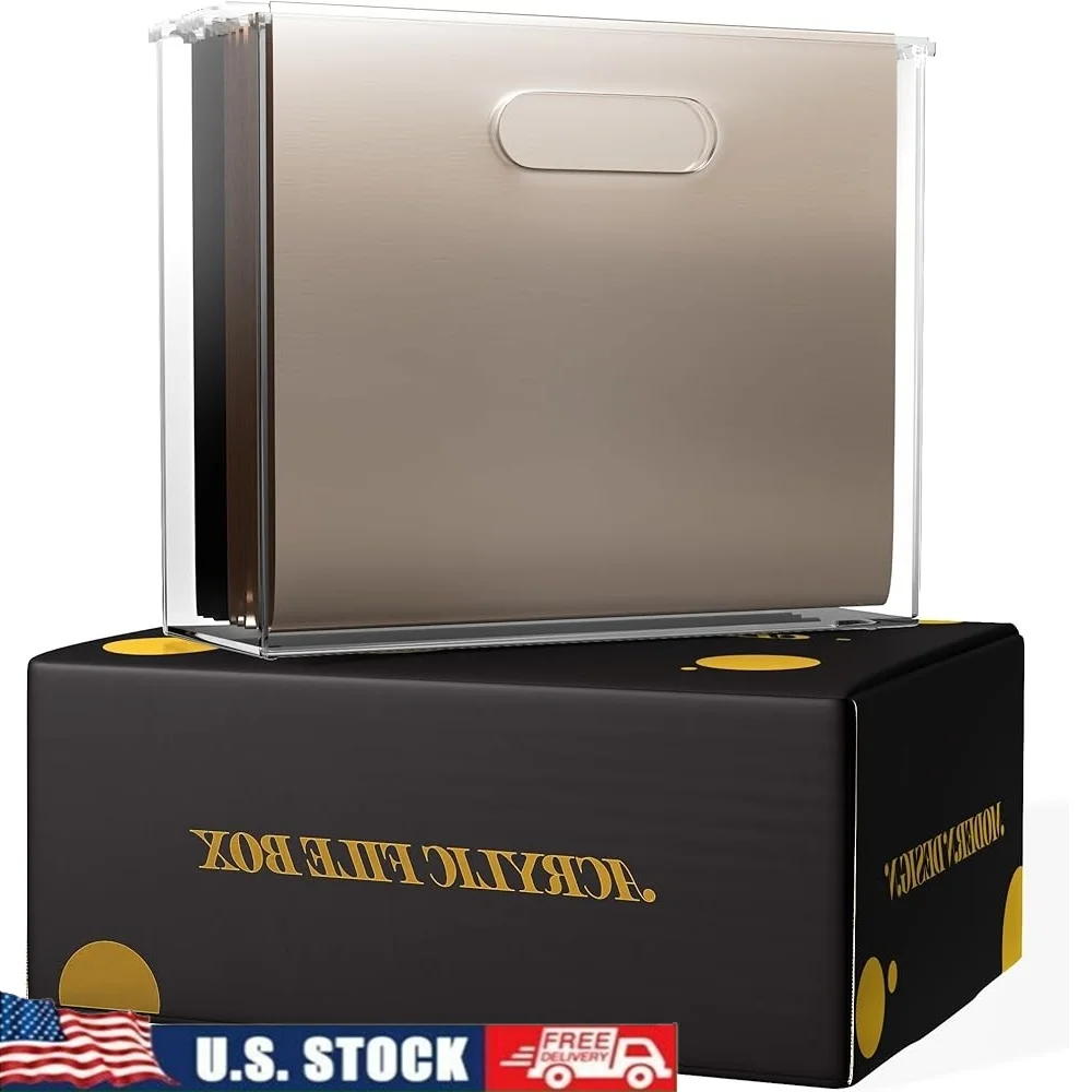 

Acrylic File Organizer Box Modern Office Storage Solution Elegant Gift Home Desk Magazine Holder Durable and Stylish Display