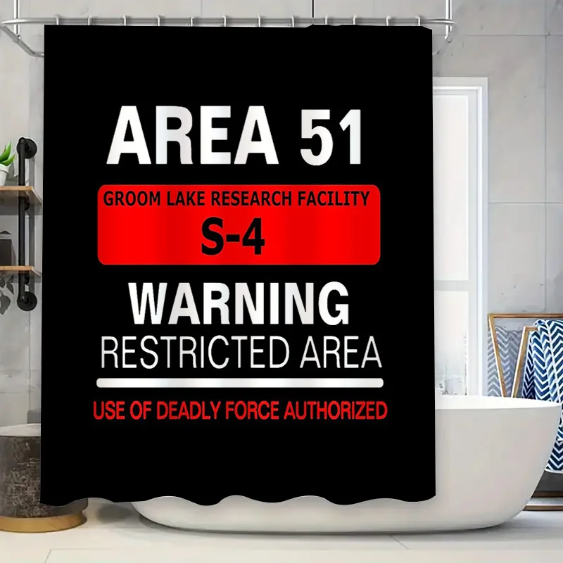 

unframed Alien Area 51 Shower Curtain Vintage UFO Space Nevada Desert Paranormal Horror Movie Decor Galaxy Sci-Fi Home Bathroom