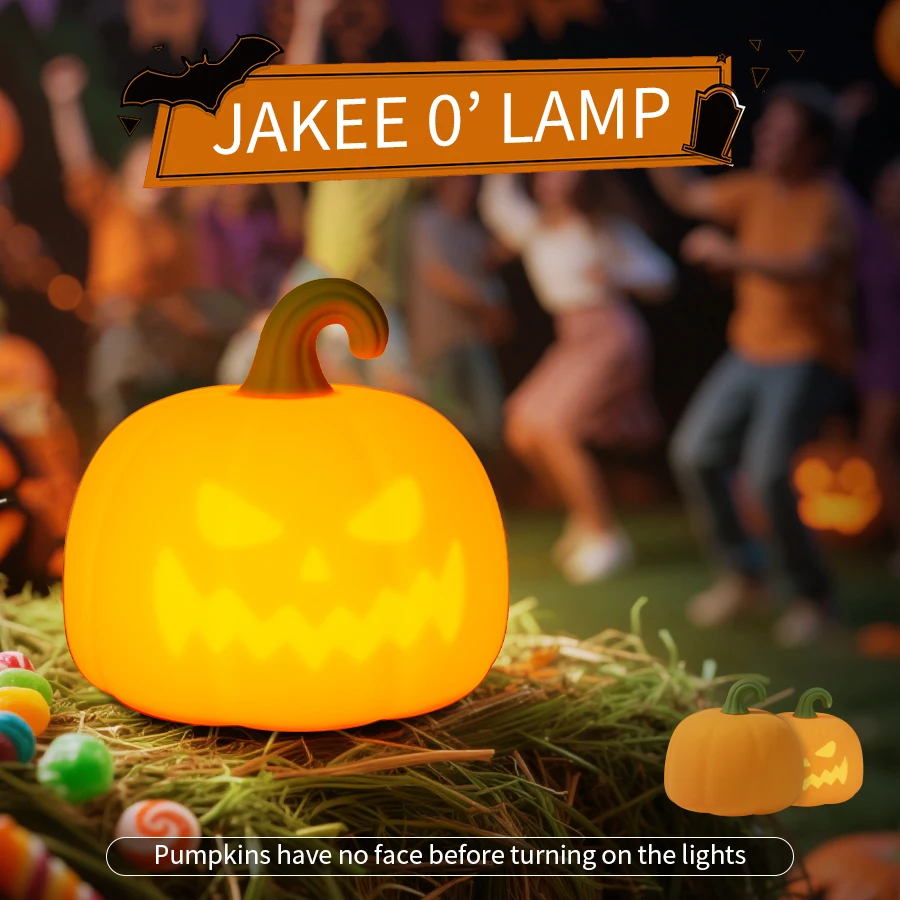 Luce calda/luce notturna a forma di zucca a 7 colori, atmosfera da festival, regolabile con timer, adatta per i regali di Halloween per bambini