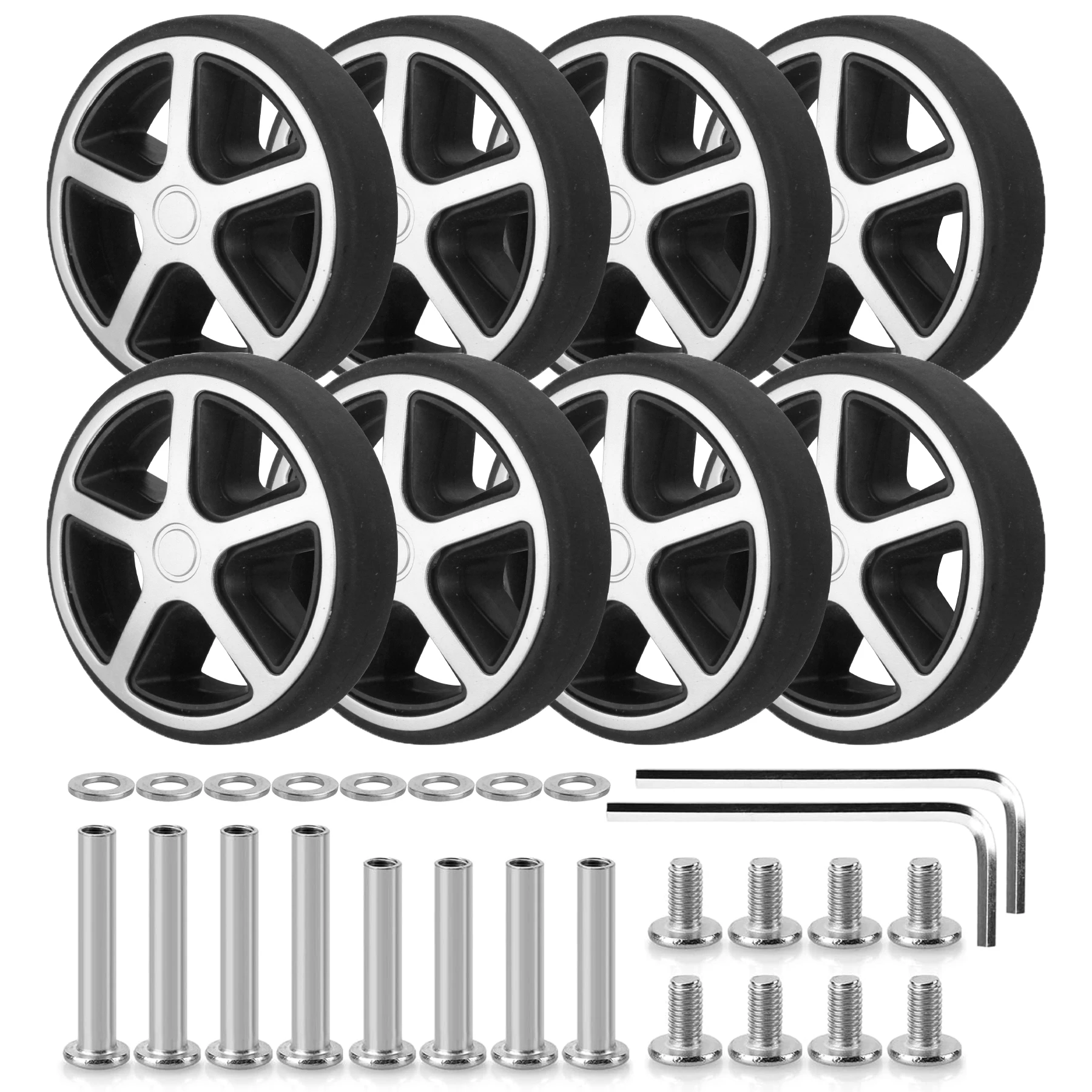 

4/8 шт., 53 мм, сменные колеса для багажа, износостойкие колеса для дорожного чемодана, колесики для тележки, запасные части, аксессуары для багажа