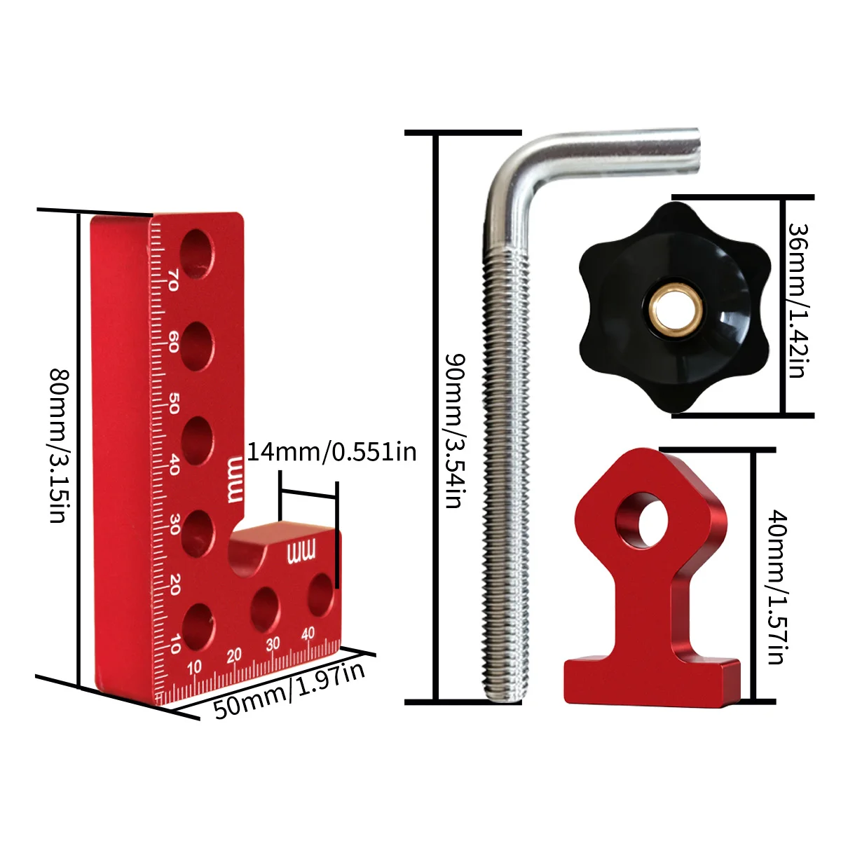 Aluminum Alloy 90 Degree Right Angle Clamp, Woodworking Corner Clamp Fixture for Cabinet Frame Assembly,Furniture Repair and DIY