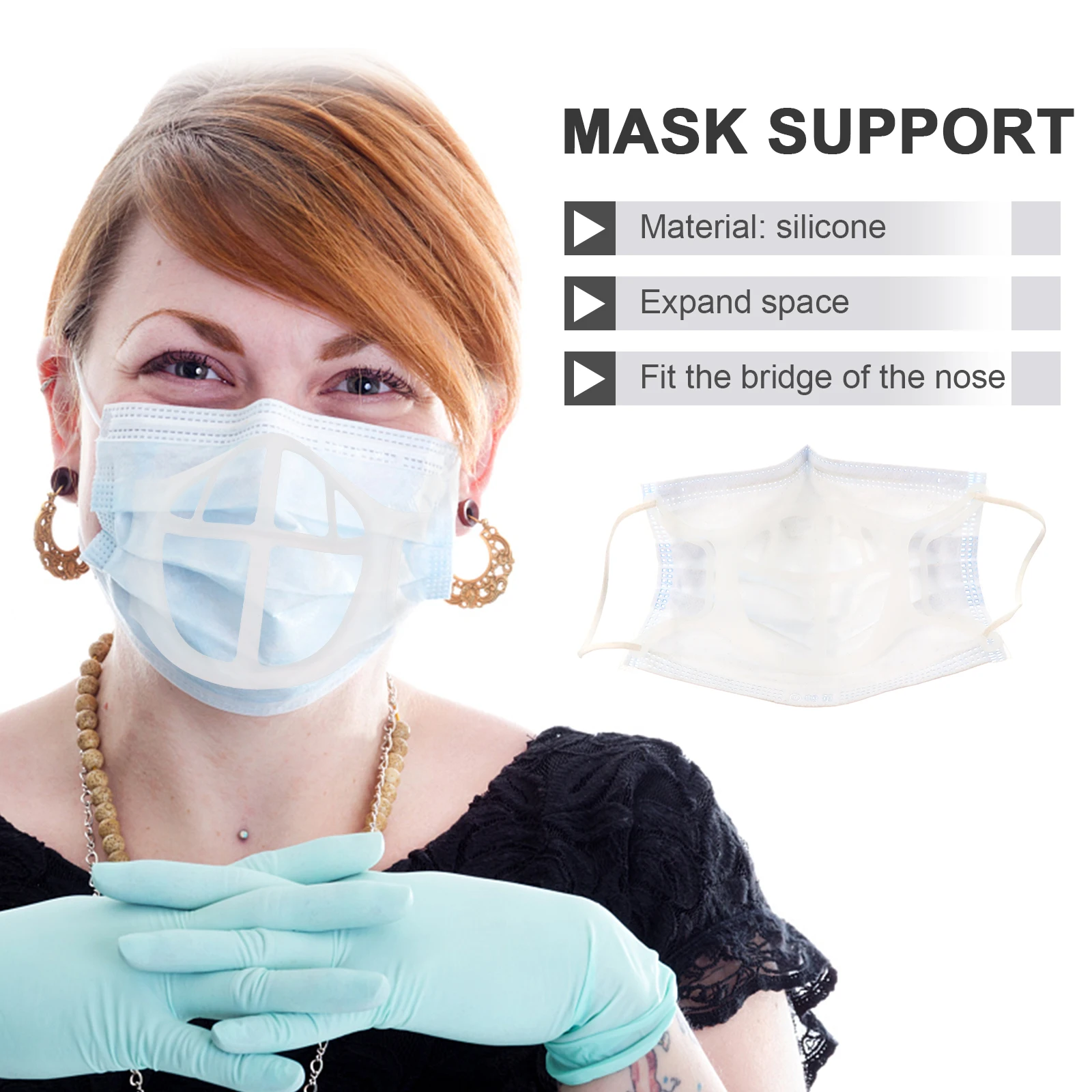 

5 pcs Mask Bracket Inner Support for Masks Lipstick Protection Breathing Easy Washable Reusable Health Care Accessory