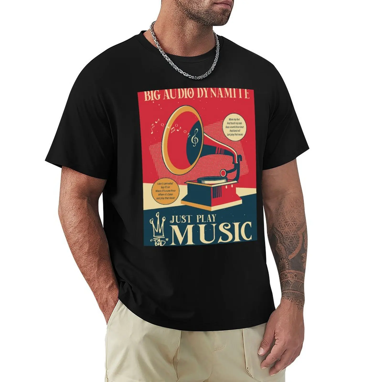 Just Play Music - Big Audio Dynamite T-Shirt Casual Basic Street Style T-Shirt