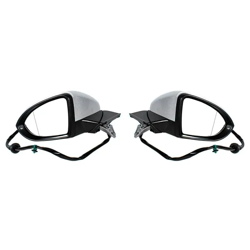Achteruitkijkspiegel Voor Vw Golf 7 2013 2014 2015 2016 2017 2018 2019 2020 Paar 9 Pins Zilverachtig Geschilderd Verwarmd Power Passen Power Fold - afbeelding 2