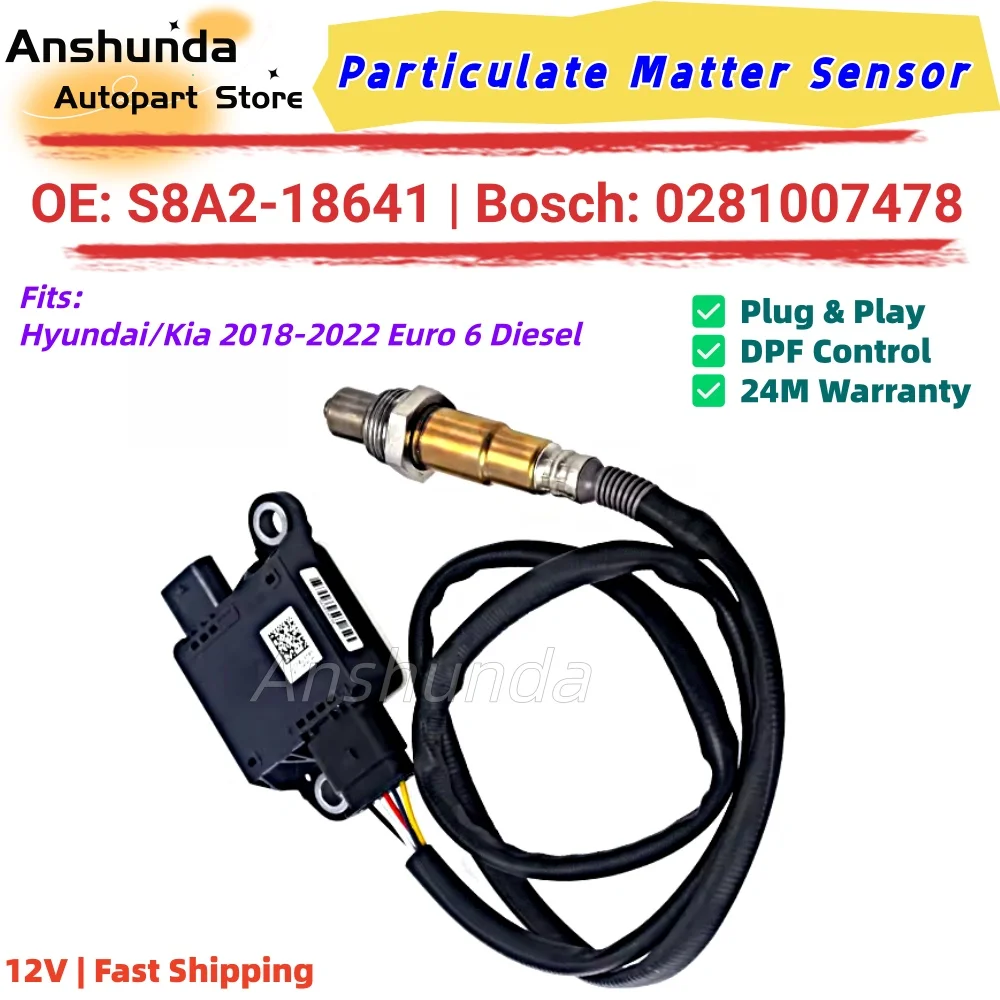 S8A2-18641 PM Particulate Matter Sensor Fit Mazda 3 CX-5 CX8 2.2 Diesel DPF Exhaust Particle Sensor