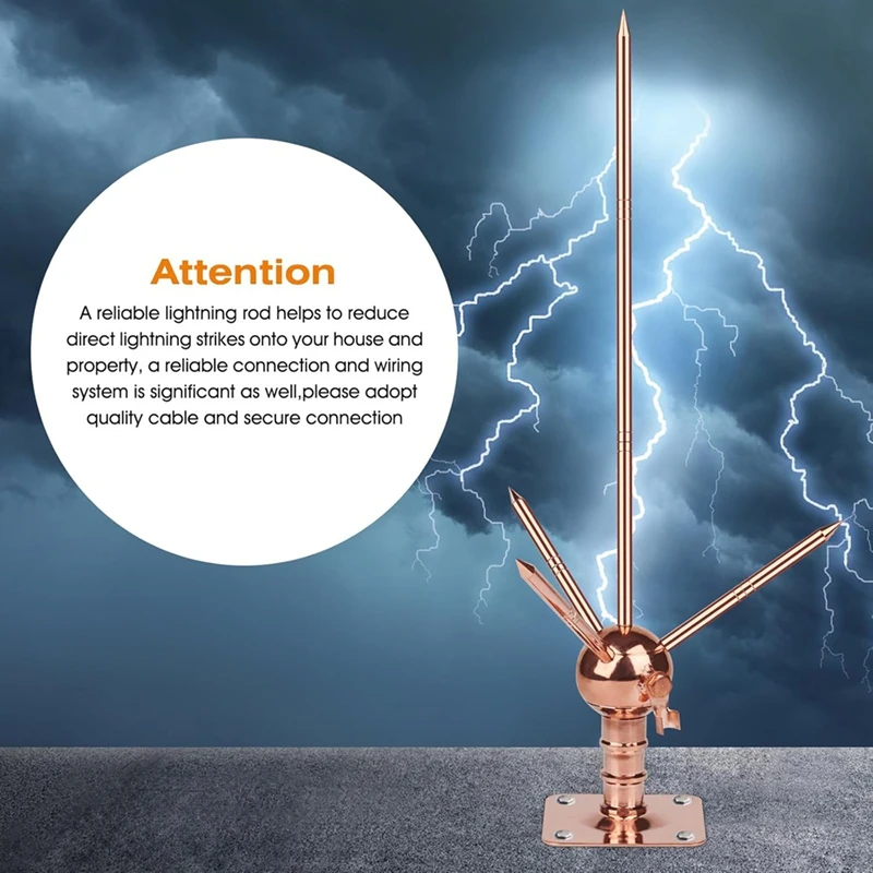 Copper Brass Rod Kit Removable Protection Equipment System Forpole Top House Safety