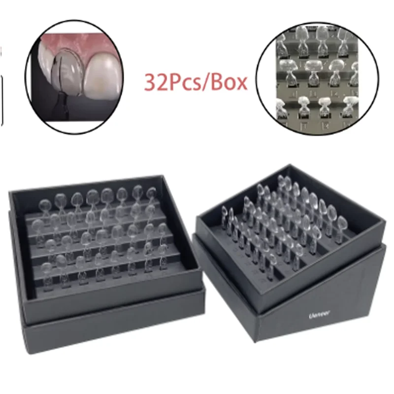 

32pcs/Set Dental Veneer Mould Kit Composite Resin Mold Light Cure Autoclave Anterior Front Teeth Mould Whitening Repair Tools