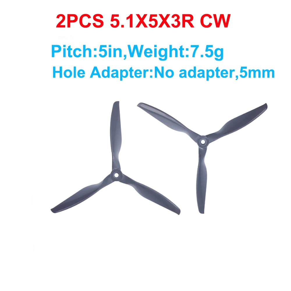 Gemfan 8X13X3 7X13X3 5.1X5X3 8 Zoll 7 Zoll 5 Zoll Glasfaser-Nylon Elektropropeller 5MM/6MM Wellenloch für Starrflügelpropeller – Detail 5