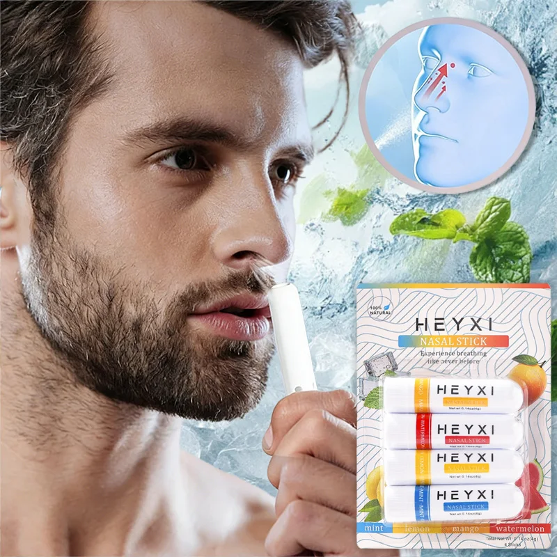 4-piece nasal cannula set, fresh fruit flavor, refreshing and invigorating, ideal holiday gift for workers and drivers