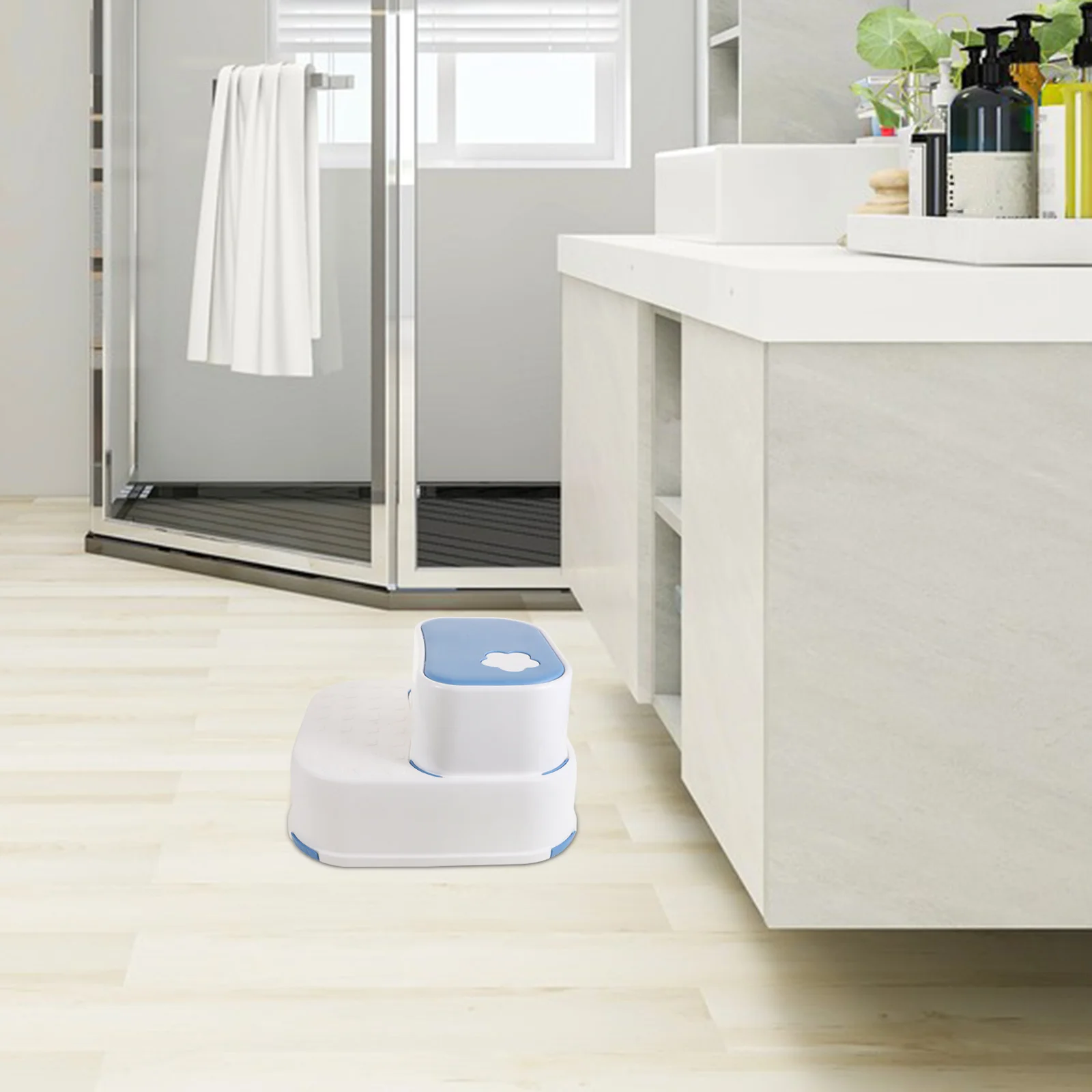 الأطفال طبقة مزدوجة خطوة البراز عدم الانزلاق الحمام مسند القدمين طفل المرحاض مساعد سهلة غسل اليد المطبخ مساعد لطيف خطوة #3