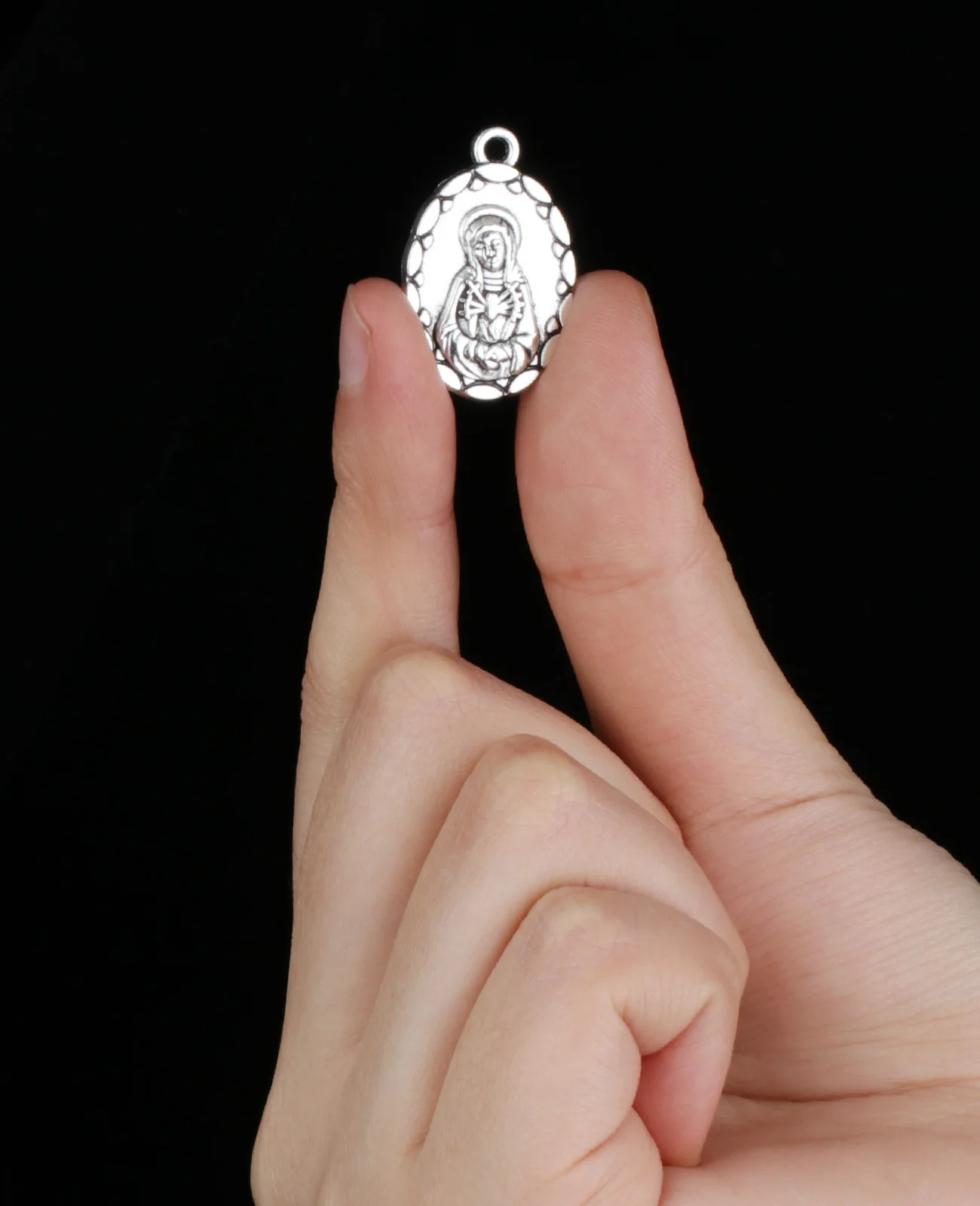 Diyalo 40 stücke sieben Sorgen Rosenkranz Chaplet Teil Herzstück Spacer Medaille Anhänger DIY handgemachte Gebet Halskette Schmuck herstellung gem – Detail 4