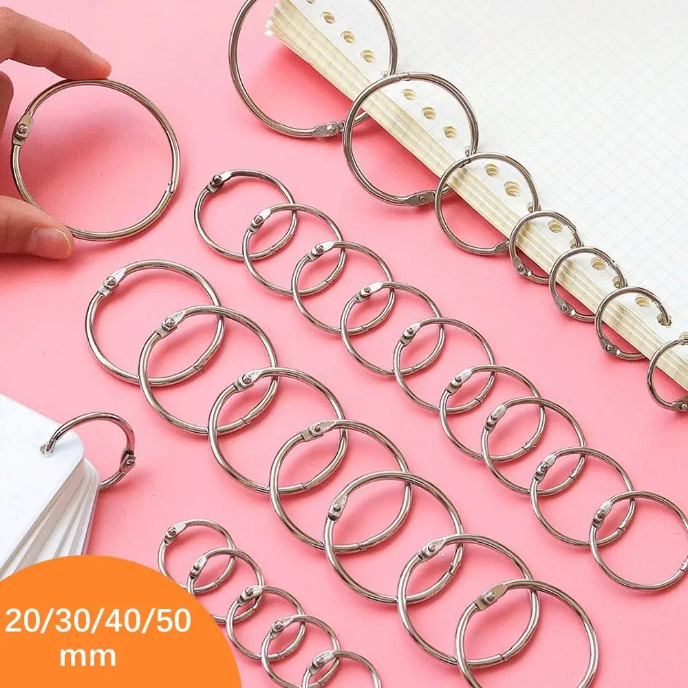 Durable Metal Binder Ring Silver/Rose Gold Office Supplies Loose-leaf Ring Clip 20/30/40/50mm Binding Clip Album view 5